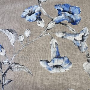 IMG_5271 Scalamandre Merrimon in Linen Print Silky Linen Fragrant Summer lilac trumpet flower or  jimsonweed  MSRP 6/y