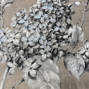 IMG_5272 Scalamandre Merrimon in Linen Print Silky Linen Fragrant Summer lilac trumpet flower or  jimsonweed  MSRP 6/y