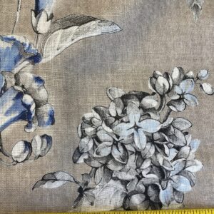 IMG_5279 Scalamandre Merrimon in Linen Print Silky Linen Fragrant Summer lilac trumpet flower or  jimsonweed  MSRP 6/y