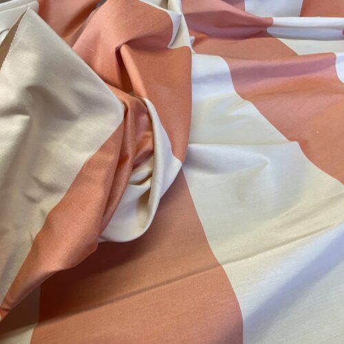 Scalamandre Riviera Stripe St. Tropez Orange Beige / Natural Silk and Wool MSRP USD364/Y