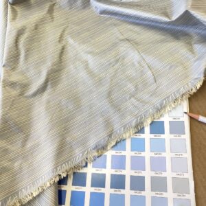 IMG_5336 Scalamandre Astley Silk Strie French Blue White Pin Stripe Small Scale  MSRP USD350+/yard.