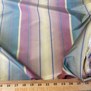 IMG_5386 Scalamandre Candice Stripe Multi100% Silk taffeta Strie Rainbow of Pink Red Green Gold Blue Purple Candy Color  MSRP 180/y