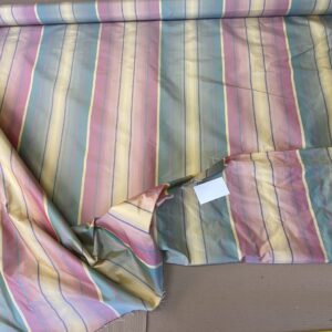 IMG_5395 Scalamandre Candice Stripe Multi100% Silk taffeta Strie Rainbow of Pink Red Green Gold Blue Purple Candy Color  MSRP 180/y