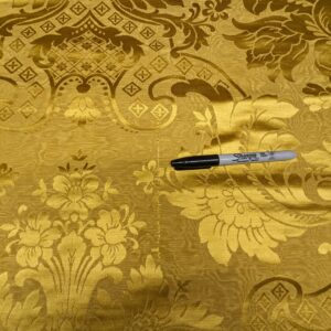PXL_20240115_211914912 1.2Y Scalamandre Silk & Linen Renaissance Damask Lotus Rose Gilded Gold Glamour! Minor Defect