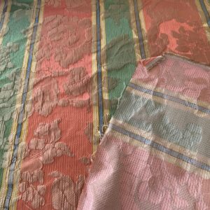 WhatsApp Image 2024-10-03 at 08.03.44_55ca8311 Scalamandre Rigato Vitozzi Green Apricot Peach Floral Stripe MSRP USD204/yd