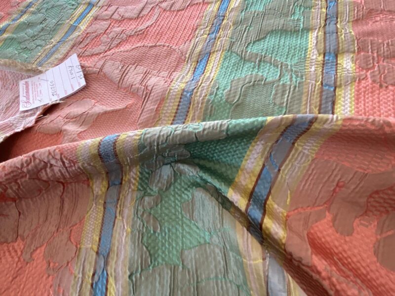 WhatsApp Image 2024-10-03 at 08.03.44_a7095552 Scalamandre Rigato Vitozzi Green Apricot Peach Floral Stripe MSRP USD204/yd