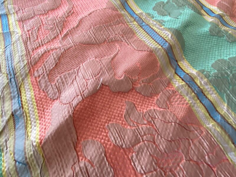 WhatsApp Image 2024-10-03 at 08.03.45_850747af Scalamandre Rigato Vitozzi Green Apricot Peach Floral Stripe MSRP USD204/yd