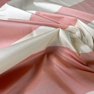 By yard Brunschwig and Fils 100% Silk Taffeta Stripe Hot Pink Green Cream Reversible MSRP USD 270/Y