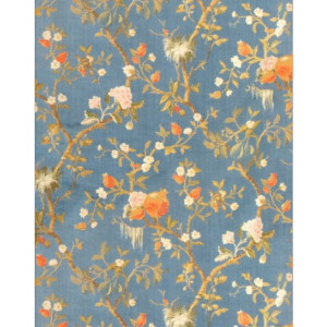 BLU DI PRUSSIA Scalamandre Colony Renaissance Melograno Blu Di Prussia Silk Lampas