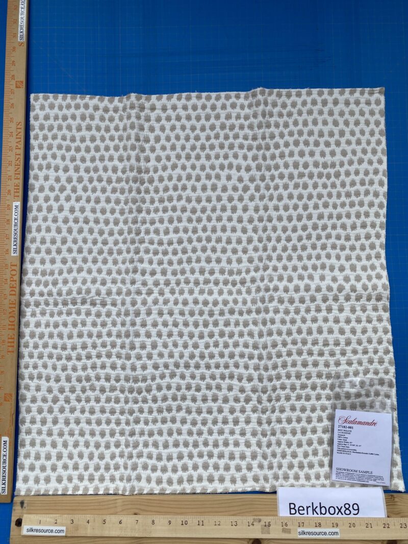 IMG_5521 10 Berkbox89 Square Jacquard by Scalamandre Dot Weave Sand Beige White Small Scale Dot Circle MSRP USD 414/y