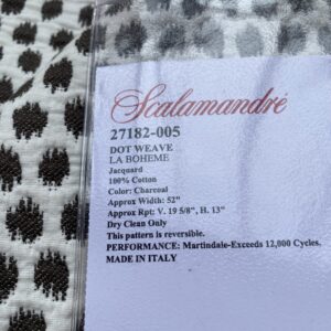 IMG_5527 11 Berkbox89 Square Jacquard by Scalamandre Dot Weave Charcoal Black White Small Scale Dot Circle Cotton MSRP USD 414/y