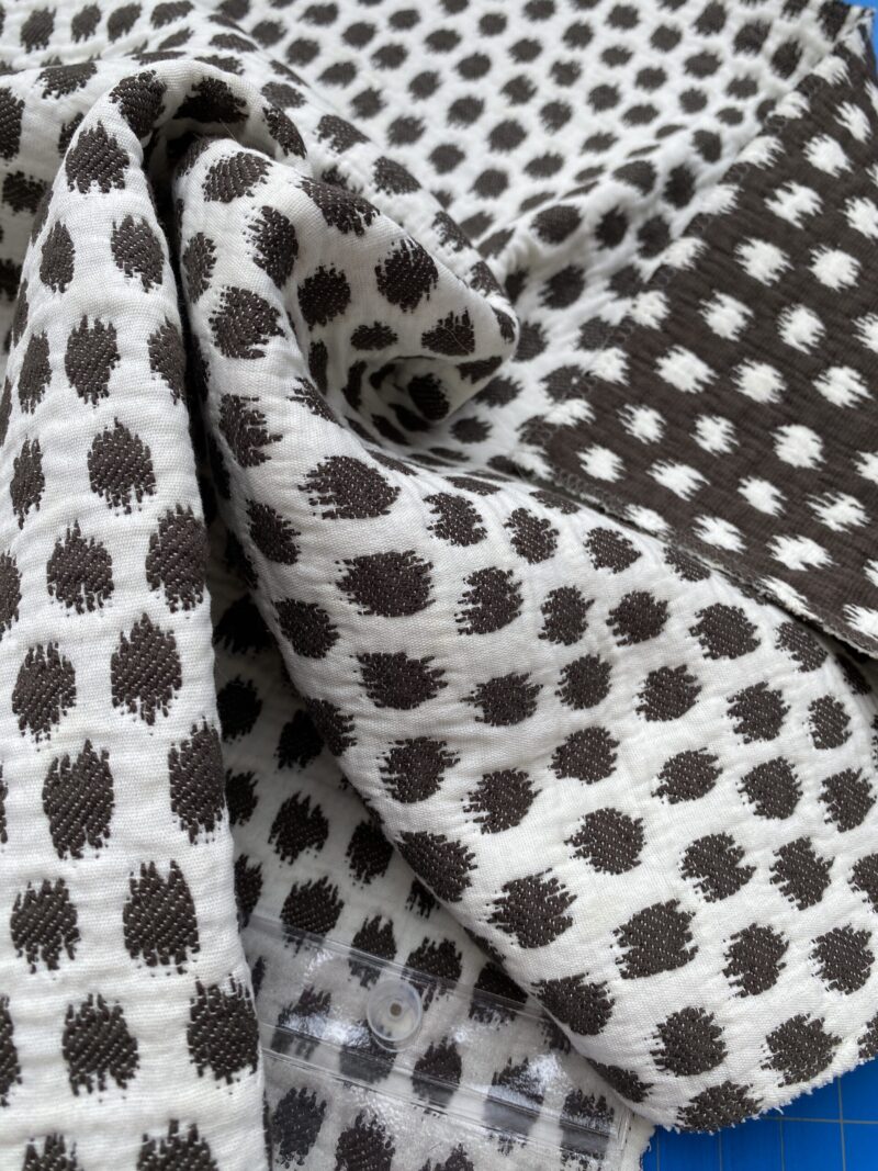 IMG_5528 11 Berkbox89 Square Jacquard by Scalamandre Dot Weave Charcoal Black White Small Scale Dot Circle Cotton MSRP USD 414/y