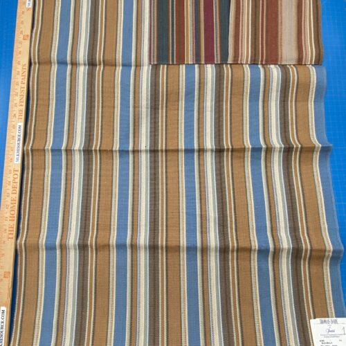 IMG_5827 4 Berkbox92 Square Jacquard by Fonthill Wyke Blue/multi Brown White Aqua Heavy Cotton Stripe MSRP USD 132/y