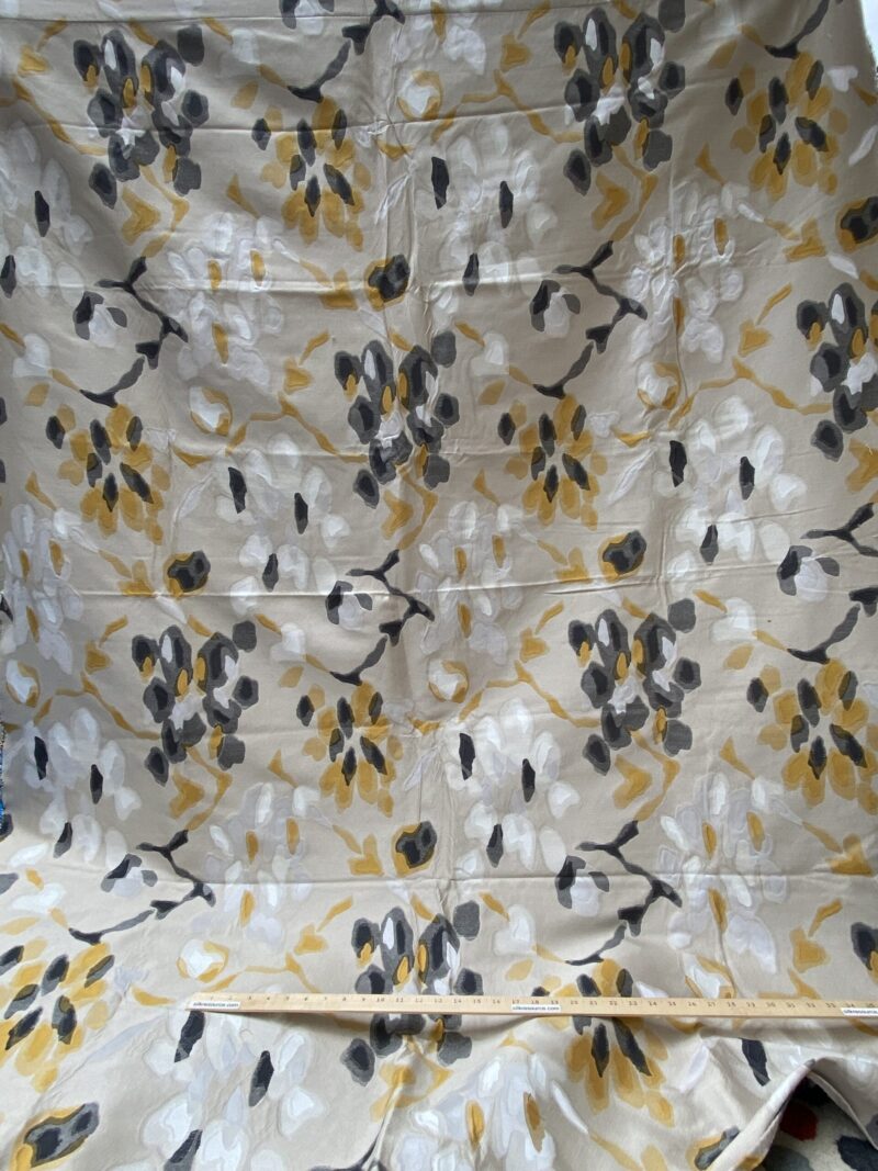 IMG_5990 36 Berkbox93 Length Jacquard by Lelievre Paris Bali-Le Coton Floral White Yellow Gray Reversible 2.1yds x 58.25w" MSRP USD 696/y