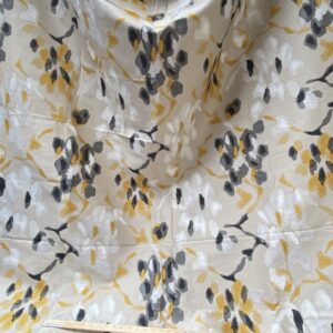 IMG_5991 36 Berkbox93 Length Jacquard by Lelievre Paris Bali-Le Coton Floral White Yellow Gray Reversible 2.1yds x 58.25w" MSRP USD 696/y