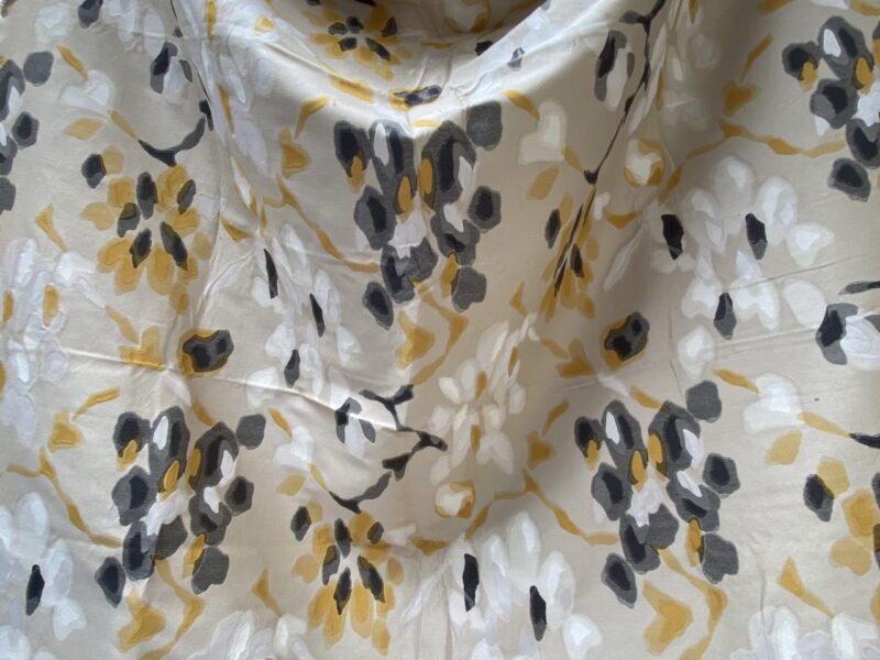 IMG_5992 36 Berkbox93 Length Jacquard by Lelievre Paris Bali-Le Coton Floral White Yellow Gray Reversible 2.1yds x 58.25w" MSRP USD 696/y