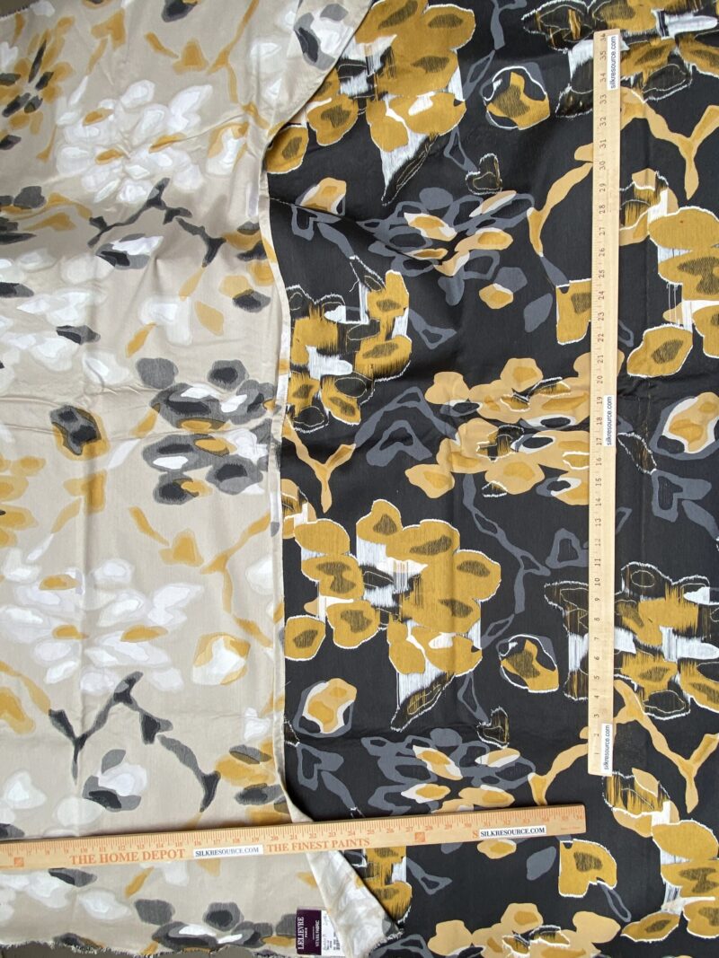 IMG_5996 36 Berkbox93 Length Jacquard by Lelievre Paris Bali-Le Coton Floral White Yellow Gray Reversible 2.1yds x 58.25w" MSRP USD 696/y