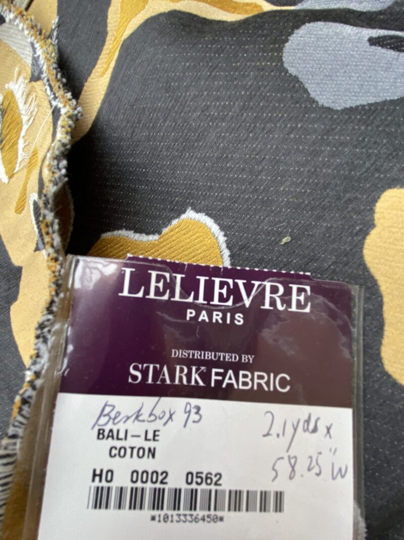 IMG_5997 36 Berkbox93 Length Jacquard by Lelievre Paris Bali-Le Coton Floral White Yellow Gray Reversible 2.1yds x 58.25w" MSRP USD 696/y