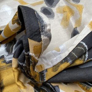 IMG_5999 36 Berkbox93 Length Jacquard by Lelievre Paris Bali-Le Coton Floral White Yellow Gray Reversible 2.1yds x 58.25w" MSRP USD 696/y