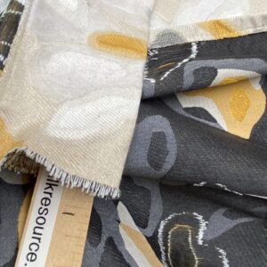 IMG_6003 36 Berkbox93 Length Jacquard by Lelievre Paris Bali-Le Coton Floral White Yellow Gray Reversible 2.1yds x 58.25w" MSRP USD 696/y