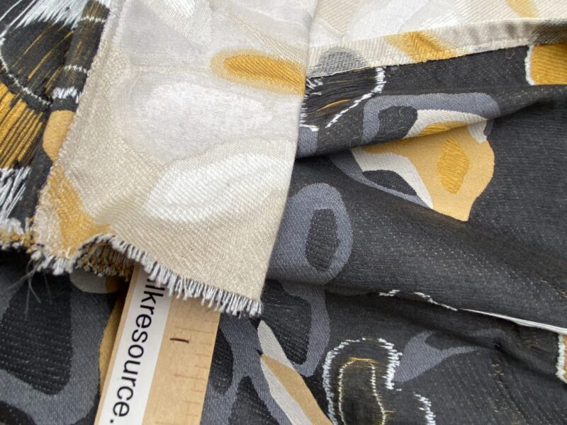 IMG_6003 36 Berkbox93 Length Jacquard by Lelievre Paris Bali-Le Coton Floral White Yellow Gray Reversible 2.1yds x 58.25w" MSRP USD 696/y