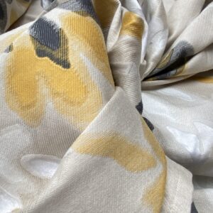 IMG_6004 36 Berkbox93 Length Jacquard by Lelievre Paris Bali-Le Coton Floral White Yellow Gray Reversible 2.1yds x 58.25w" MSRP USD 696/y