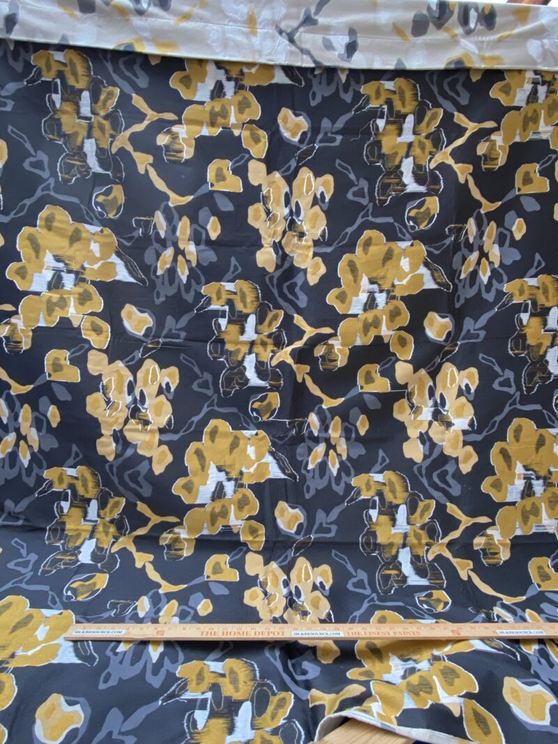 IMG_6006 36 Berkbox93 Length Jacquard by Lelievre Paris Bali-Le Coton Floral White Yellow Gray Reversible 2.1yds x 58.25w" MSRP USD 696/y