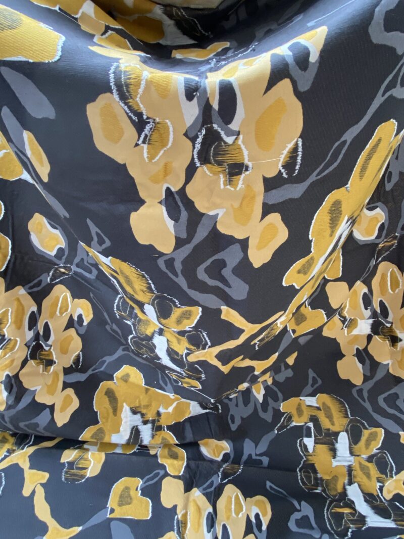 IMG_6008 36 Berkbox93 Length Jacquard by Lelievre Paris Bali-Le Coton Floral White Yellow Gray Reversible 2.1yds x 58.25w" MSRP USD 696/y