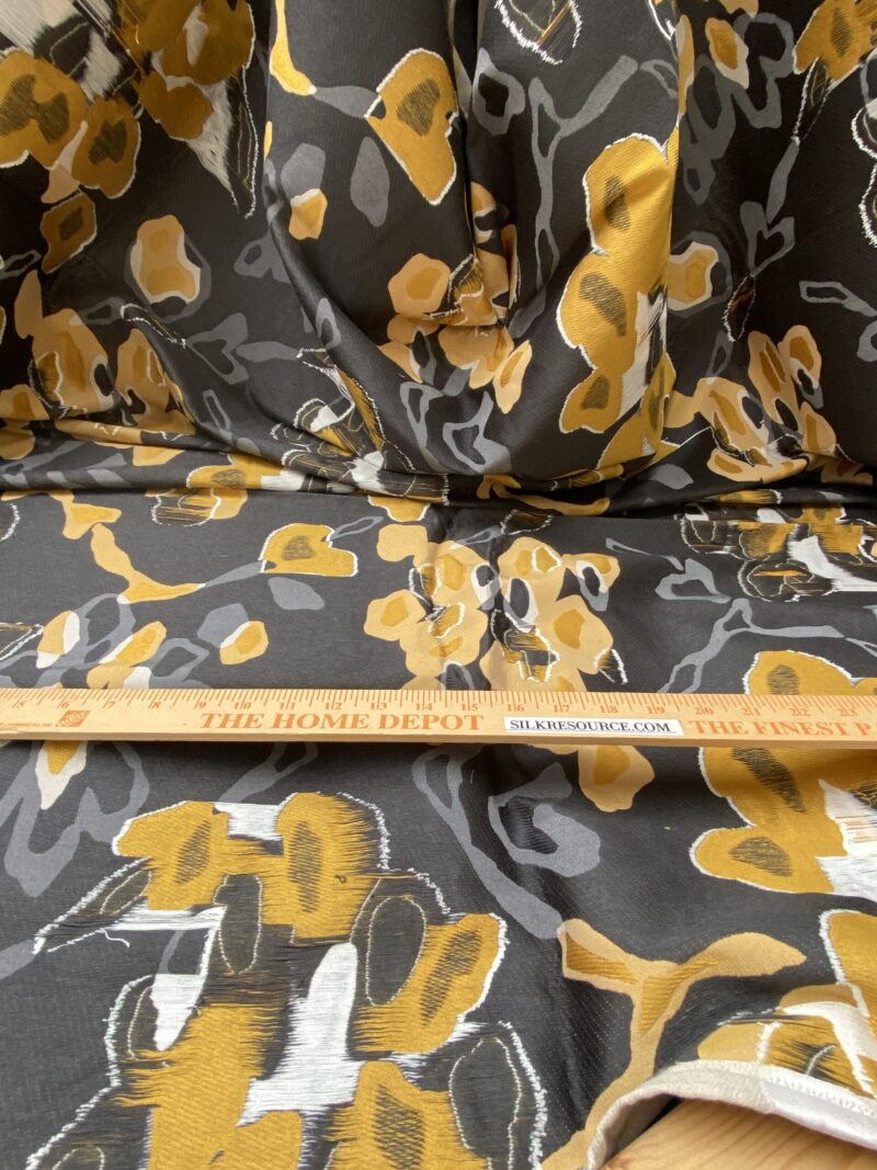 IMG_6009 36 Berkbox93 Length Jacquard by Lelievre Paris Bali-Le Coton Floral White Yellow Gray Reversible 2.1yds x 58.25w" MSRP USD 696/y