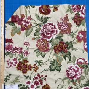 IMG_6018 Square Jacquard by Gaston Y Daniela Peony Pink Ivory Medium Gray Botanical Floral 25"L x 24"W  MSRP USD 300+/y