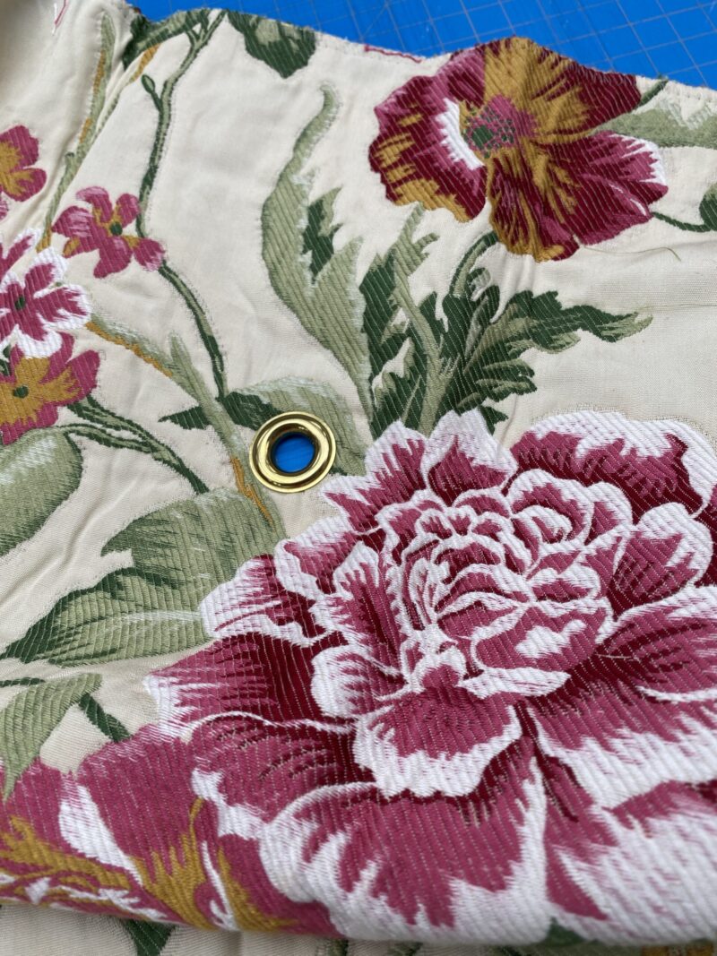 IMG_6020 Square Jacquard by Gaston Y Daniela Peony Pink Ivory Medium Gray Botanical Floral 25"L x 24"W  MSRP USD 300+/y