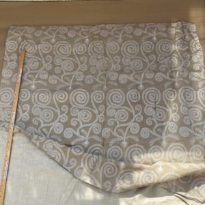 5 BerkBox94 Raoul Textile Line Hand Print Made in US Art Deco Fiddle Head Fern Beige White 1.6yd x 51" wide MSRP 0+/y