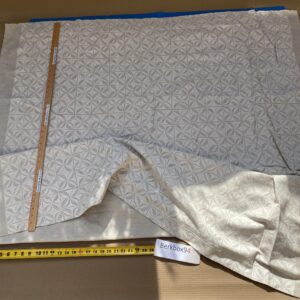 18 BerkBox94 Raoul Textile Line Hand Print Made in US Mali Green White Art Deco Ikat Dots Diamond 1.6YD MSRP 0+/y