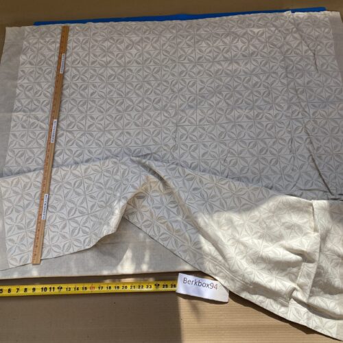 IMG_6793 7 BerkBox94 Raoul Textile Line Hand Print Made in US Geometric Plaid Check Beige Clover Diamond 1.6Y MSRP 0+/y