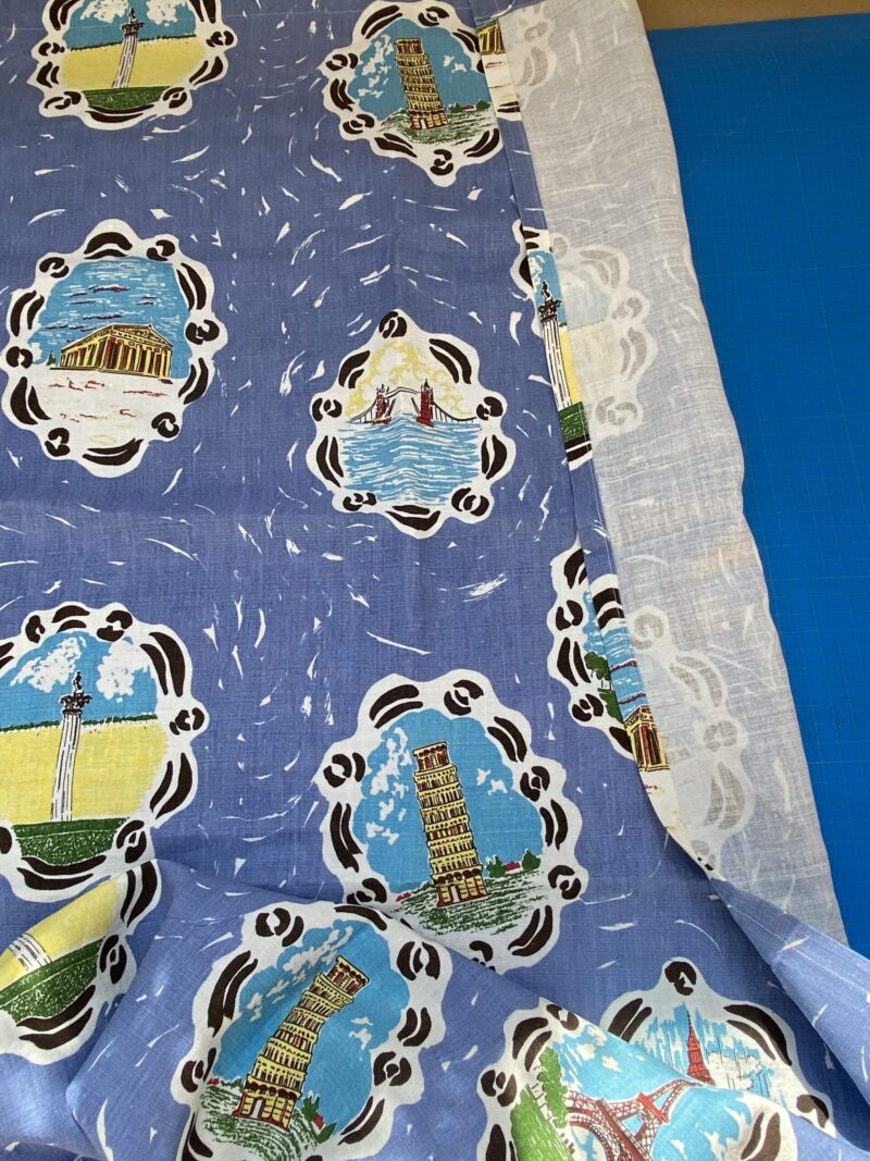 IMG_6822 10 BerkBox94 Raoul Textile Line Hand Print Made in US Blue Kids Nursery Europe Landscape Pissa Paris Athens MSRP 0+/y