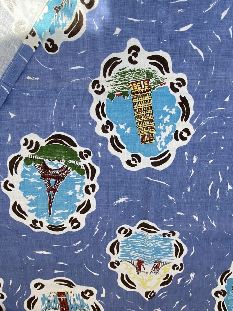 IMG_6823 10 BerkBox94 Raoul Textile Line Hand Print Made in US Blue Kids Nursery Europe Landscape Pissa Paris Athens MSRP 0+/y