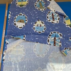 IMG_6824 10 BerkBox94 Raoul Textile Line Hand Print Made in US Blue Kids Nursery Europe Landscape Pissa Paris Athens MSRP 0+/y