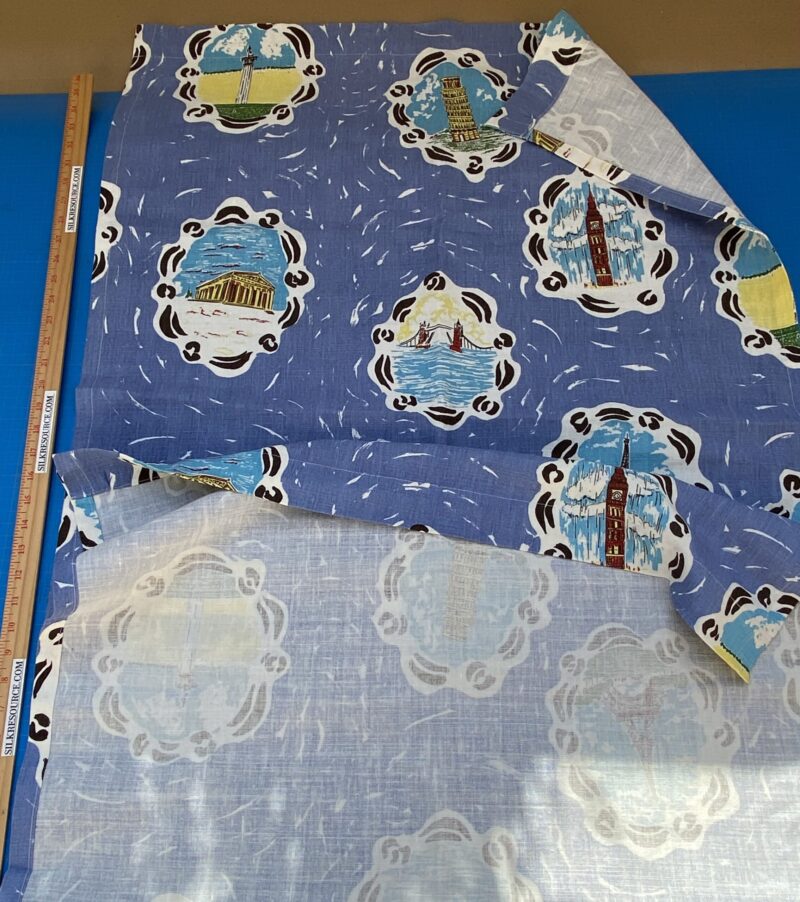 IMG_6824 10 BerkBox94 Raoul Textile Line Hand Print Made in US Blue Kids Nursery Europe Landscape Pissa Paris Athens MSRP 0+/y