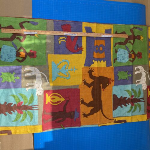 IMG_6829 13 BerkBox94 Raoul Textile Line Hand Print Made in US Kids Nursery Animals Human Print Multi Color MSRP 0+/y