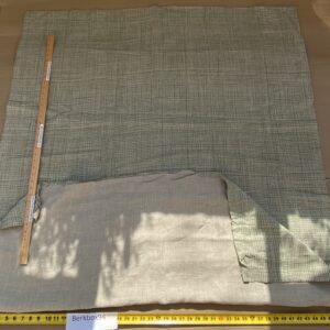 IMG_6863 16 BerkBox94 Raoul Textile Line Hand Print Made in US Lena Stripe Small Scale Green White 1.75Y MSRP 0+/y