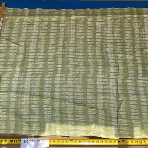 19 BerkBox94 Raoul Textile Line Hand Print Made in US Green Beige Stripe Small Scale MSRP 0+/y