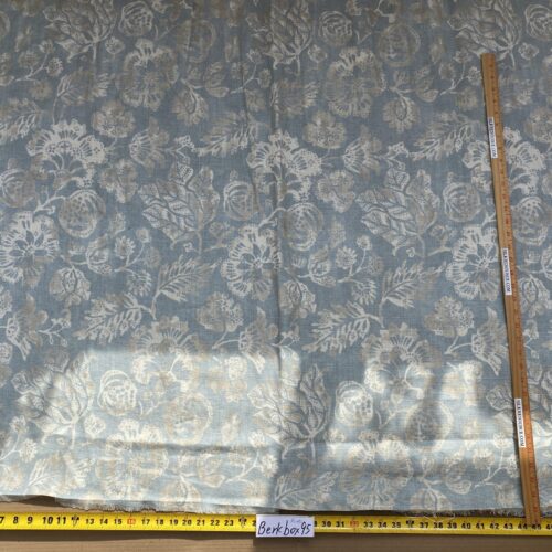 IMG_6941 10 BerkBox95 Printed Fabrics by  Scalamandre Calais Linen Print Sky Blue White Floral MSRP300+/y