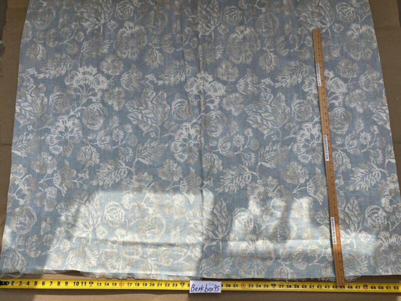 IMG_6941 10 BerkBox95 Printed Fabrics by  Scalamandre Calais Linen Print Sky Blue White Floral MSRP300+/y