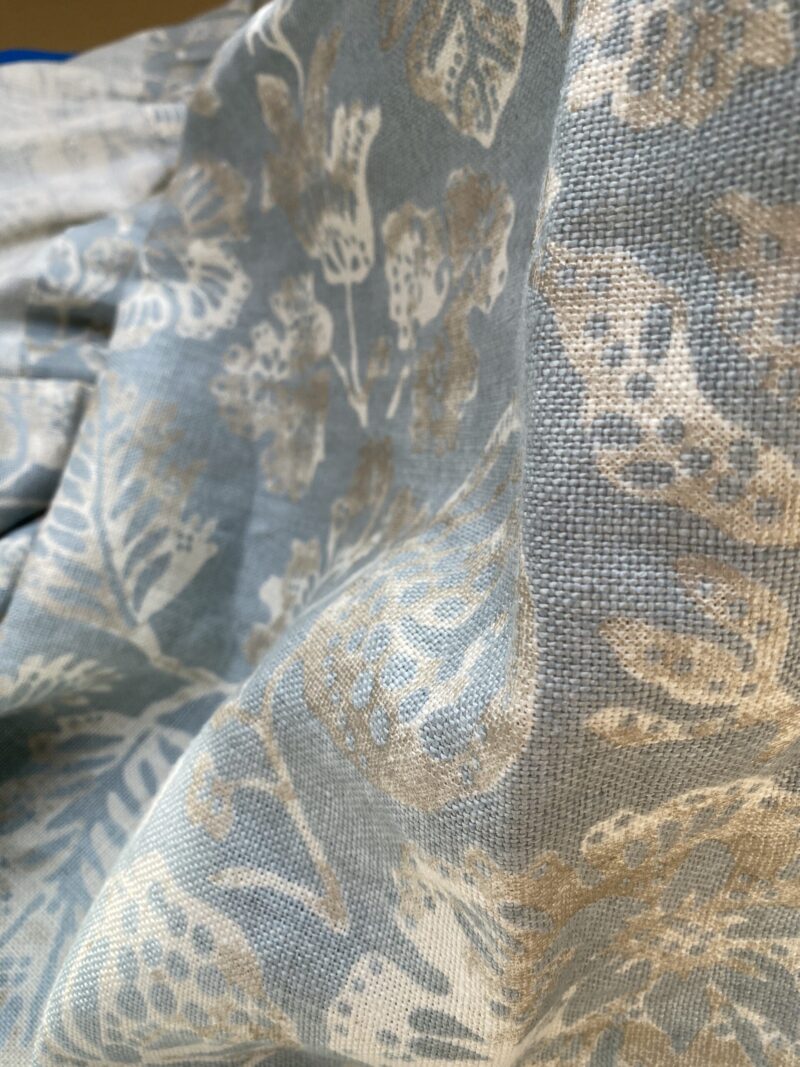 IMG_6944 10 BerkBox95 Printed Fabrics by  Scalamandre Calais Linen Print Sky Blue White Floral MSRP300+/y
