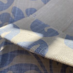 IMG_6974 16 BerkBox95 Printed Fabrics by Grey Watkins Pamlico Sky blue White Historic Botanical Foliage Linen MSRP USD656/y