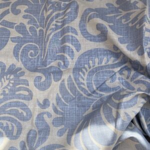 IMG_6977 16 BerkBox95 Printed Fabrics by Grey Watkins Pamlico Sky blue White Historic Botanical Foliage Linen MSRP USD656/y