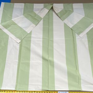 IMG_7150 1 Berkbox97 Length 2.4yds Plains Textures by Scalamandre Riviera Stripe Cannes Green Beige / Natural Wool Silk MSRP USD364/yd