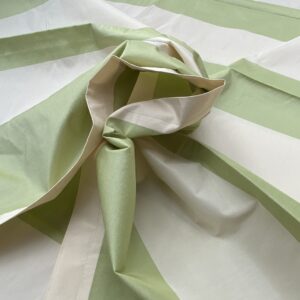 IMG_7152 1 Berkbox97 Length 2.4yds Plains Textures by Scalamandre Riviera Stripe Cannes Green Beige / Natural Wool Silk MSRP USD364/yd