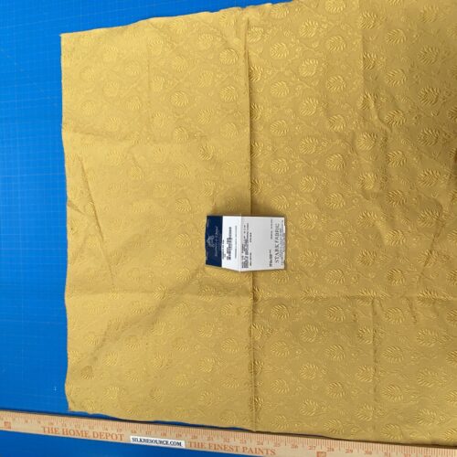 IMG_7289 10 Berkbox98 Square Jacquard by Scalamandre Tassinari and Chatel Pommes De Pin Or Yellow Botanical Foliage MSP USD976/y