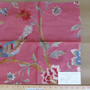 Colefax and Fowler Olivia Red Embroidery Red Bird Flower Tree Foliage MSRP USD400/y